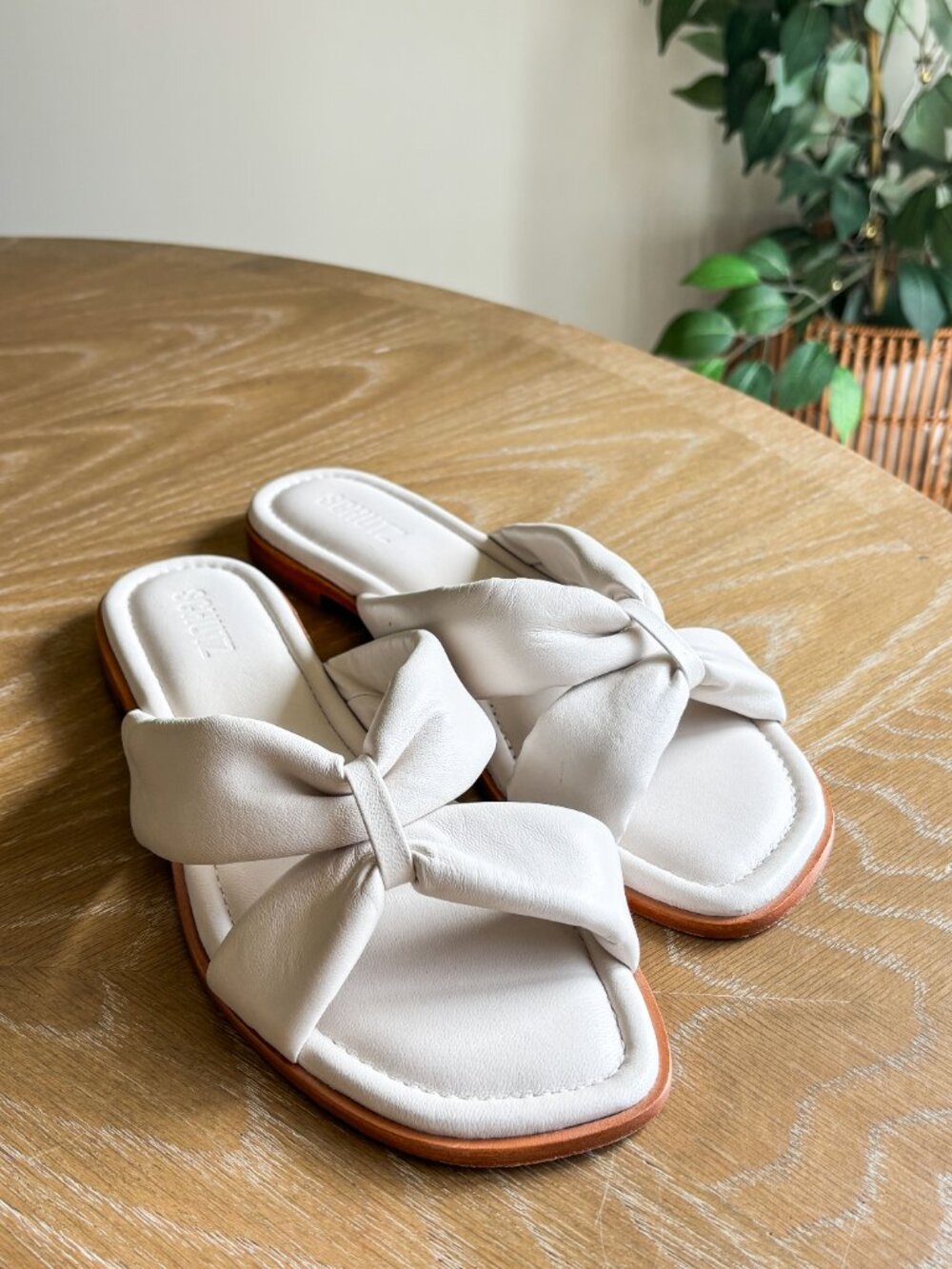 Schutz Women's Fairy Slip On Sandals in Pearl - Picture 2 of 5